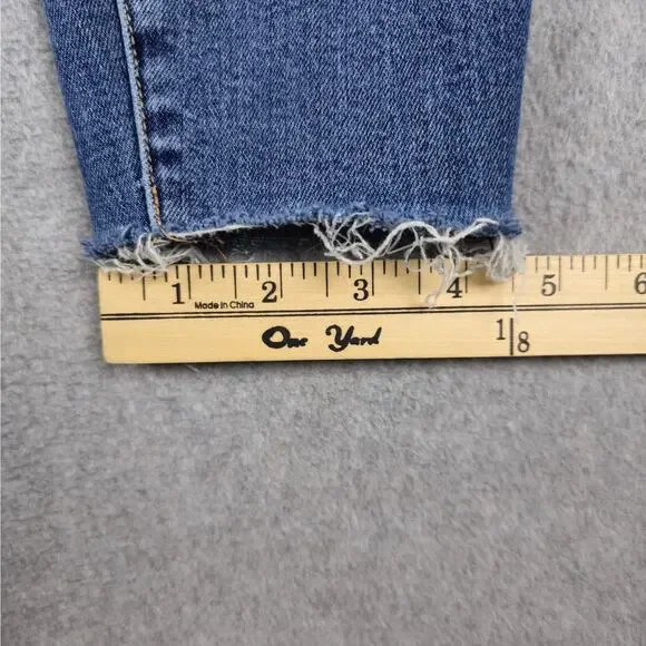 Good American Jeans Womens Size 6/28 Skinny Distressed Knee Frayed Hem 26" Waist - Picture 16 of 16